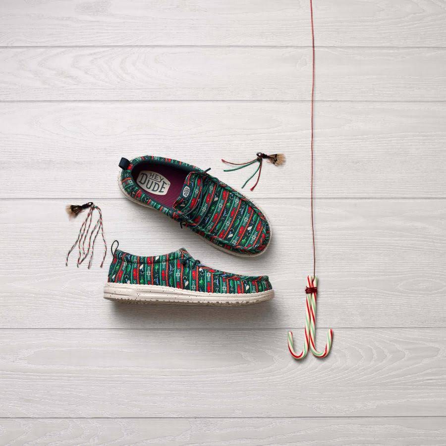 Wally Fishmas Sweater - Pine Green/Multi