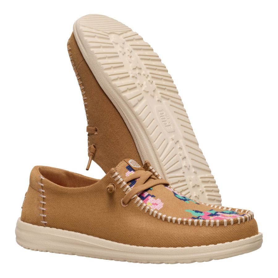 Wendy Cross Stitch - Tan/Multi