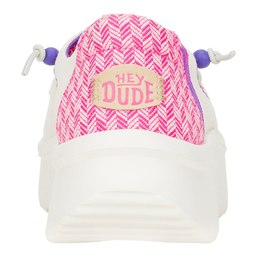 Wendy Peak Chambray Woven - White/Pink