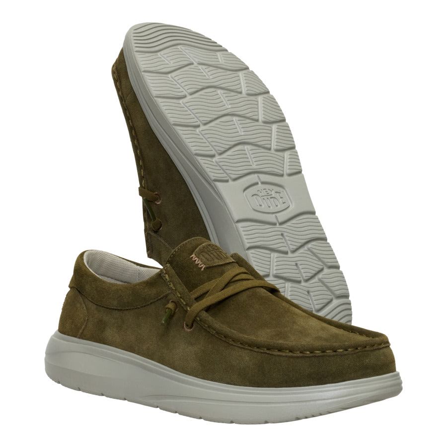 Wally Comf Suede - Dark Olive/Stone Grey