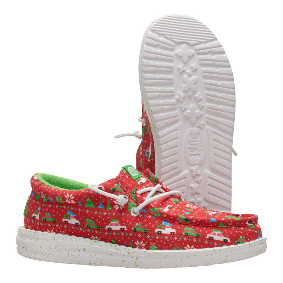 Wally Youth Holiday Sweater - Red/Green